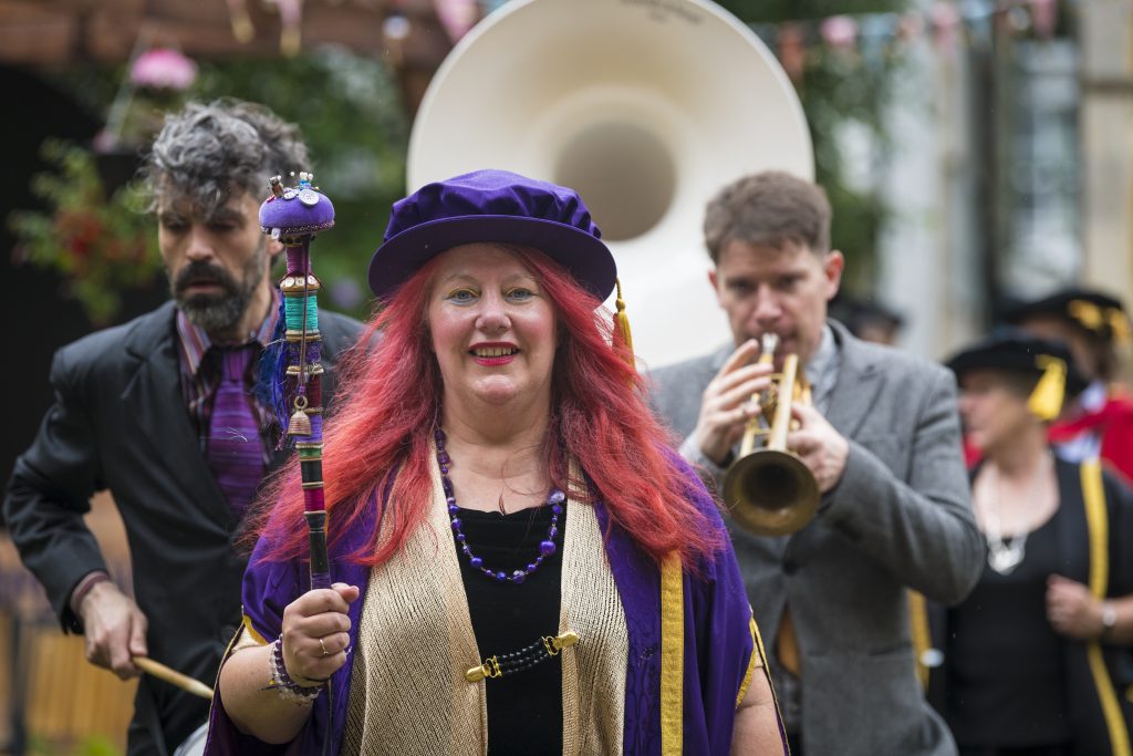 Mace Bearer leading the CSVPA graduate procession